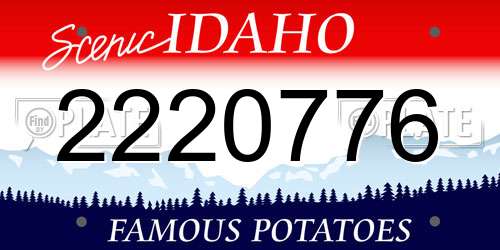 2220776 Idaho License Plate