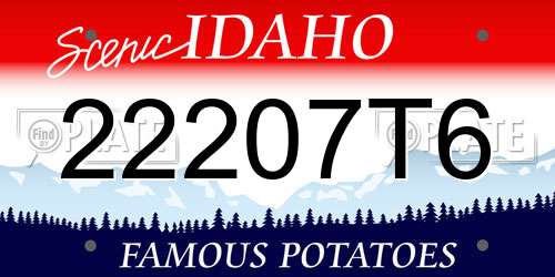 22207T6 Idaho License Plate