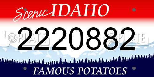 2220882 Idaho License Plate