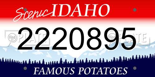 2220895 Idaho License Plate