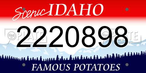 2220898 Idaho License Plate