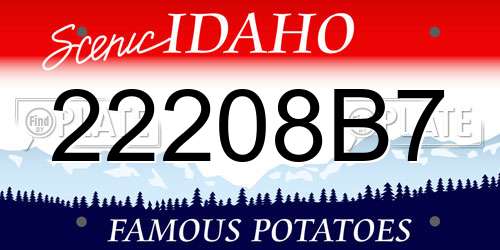 22208B7 Idaho License Plate
