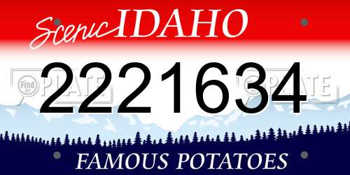 2221634 Idaho License Plate