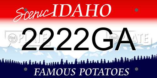 2222GA Idaho License Plate