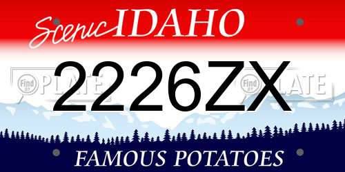 2226ZX Idaho License Plate