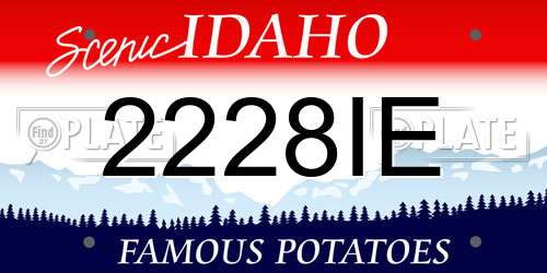 2228IE Idaho License Plate