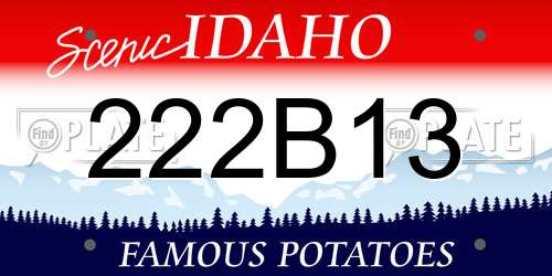 222B13 Idaho License Plate