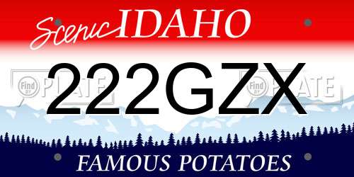 222GZX Idaho License Plate