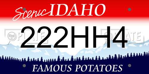 222HH4 Idaho License Plate