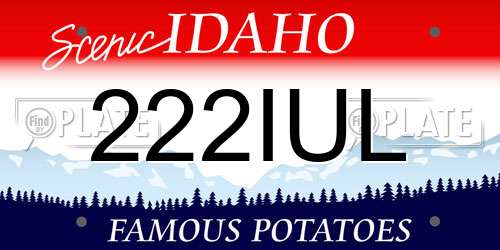222IUL Idaho License Plate