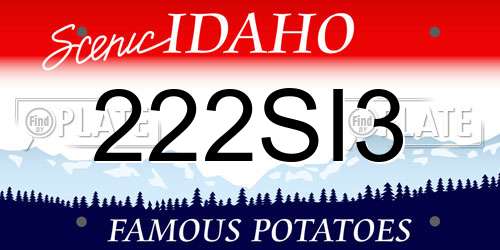 222SI3 Idaho License Plate