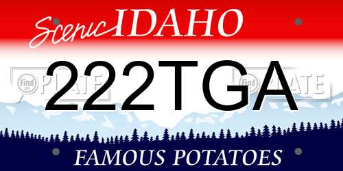 222TGA Idaho License Plate