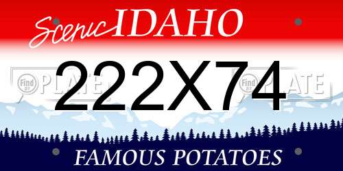 222X74 Idaho License Plate