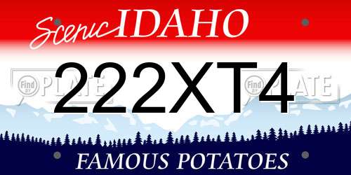 222XT4 Idaho License Plate