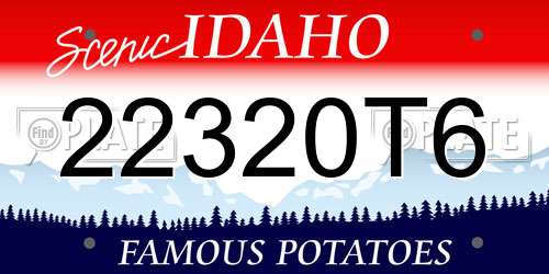 22320T6 Idaho License Plate