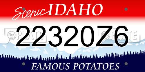 22320Z6 Idaho License Plate