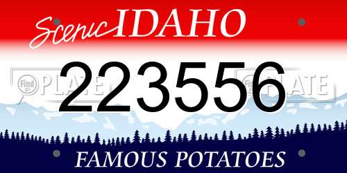 223556 Idaho License Plate