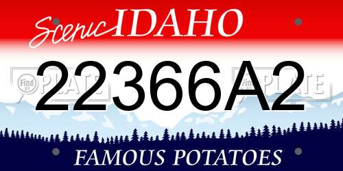 22366A2 Idaho License Plate