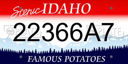 22366A7 Idaho License Plate