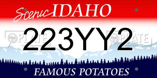 223YY2 Idaho License Plate