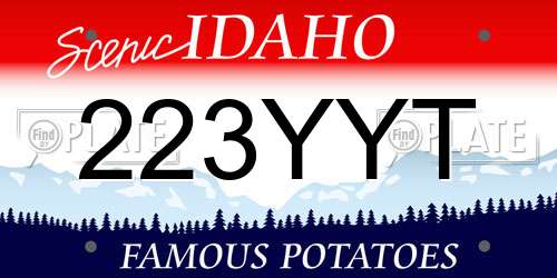 223YYT Idaho License Plate