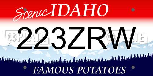 223ZRW Idaho License Plate