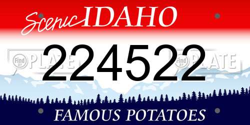 224522 Idaho License Plate