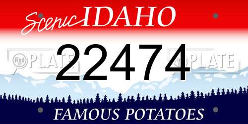 22474 Idaho License Plate