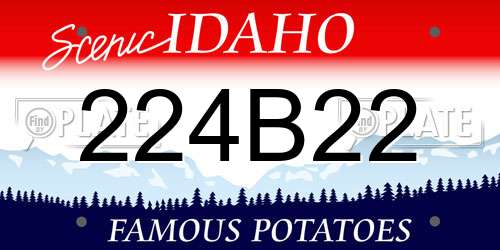224B22 Idaho License Plate