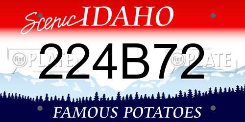 224B72 Idaho License Plate