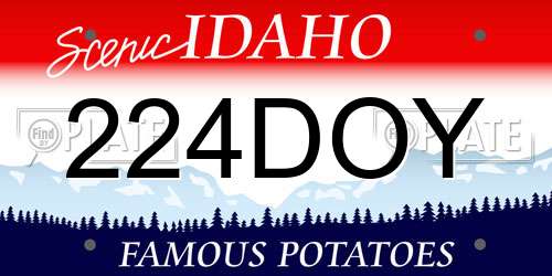 224DOY Idaho License Plate
