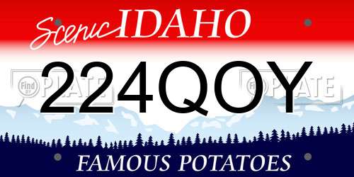 224QOY Idaho License Plate