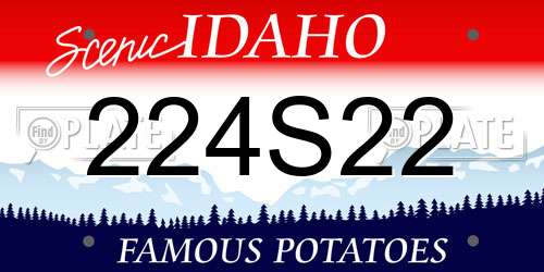 224S22 Idaho License Plate