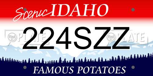 224SZZ Idaho License Plate