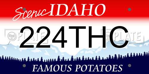 224THC Idaho License Plate