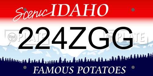 224ZGG Idaho License Plate