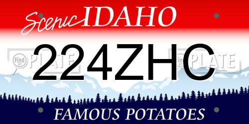 224ZHC Idaho License Plate