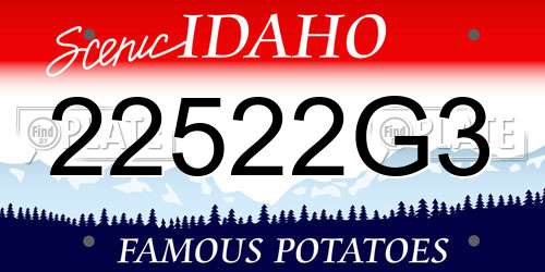 22522G3 Idaho License Plate