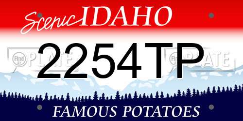 2254TP Idaho License Plate