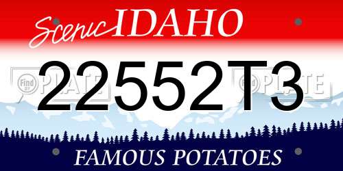 22552T3 Idaho License Plate