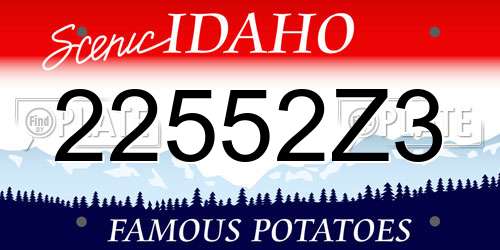 22552Z3 Idaho License Plate