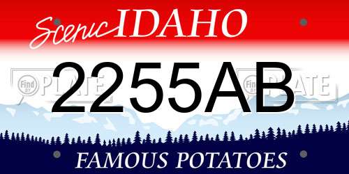 2255AB Idaho License Plate