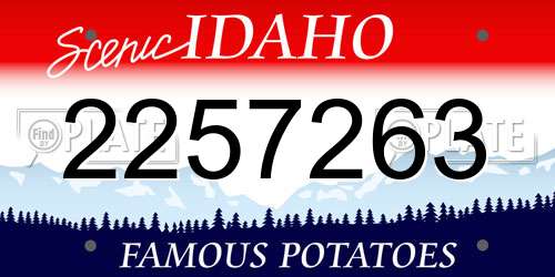 2257263 Idaho License Plate