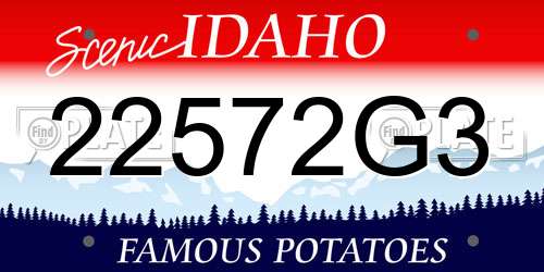 22572G3 Idaho License Plate