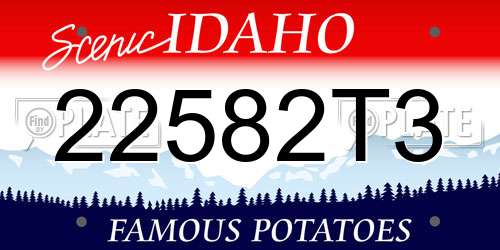 22582T3 Idaho License Plate