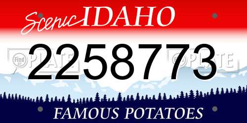 2258773 Idaho License Plate