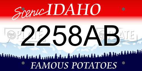 2258AB Idaho License Plate