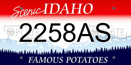 2258AS Idaho License Plate