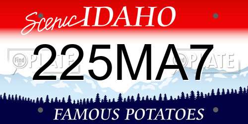 225MA7 Idaho License Plate