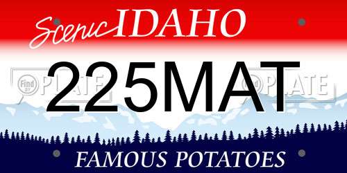 225MAT Idaho License Plate